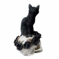Decoration ALCHEMY GOTHIC - Black Cat & Skull -Figures Shop grimalkins ghost003