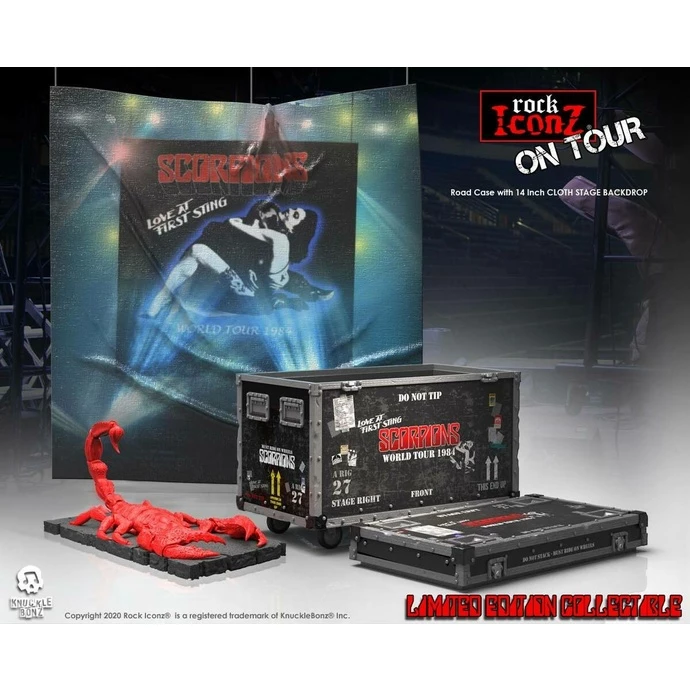 Decoration Scorpions - Rock Iconz On Tour World Tour 1984 Road Case Statue + Stage Backdrop - KNUCKLEBONZ 3 Decoration Scorpions - Rock Iconz On Tour World Tour 1984 Road Case Statue + Stage Backdrop - KNUCKLEBONZ